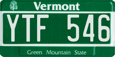 VT license plate YTF546