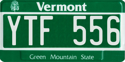 VT license plate YTF556
