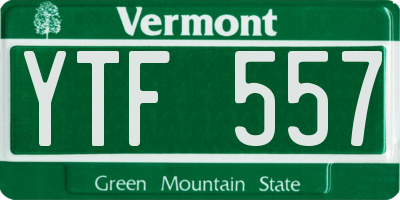 VT license plate YTF557