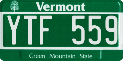 VT license plate YTF559