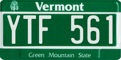 VT license plate YTF561