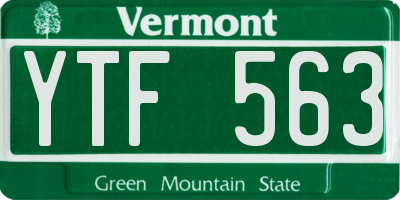 VT license plate YTF563