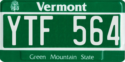 VT license plate YTF564