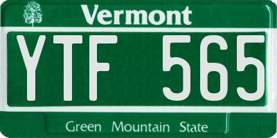 VT license plate YTF565