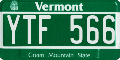 VT license plate YTF566