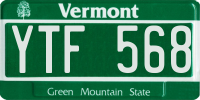 VT license plate YTF568