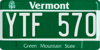 VT license plate YTF570