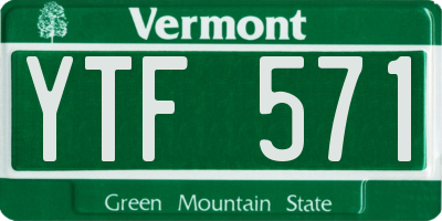 VT license plate YTF571
