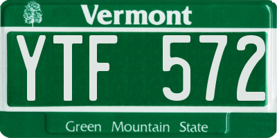VT license plate YTF572