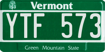 VT license plate YTF573