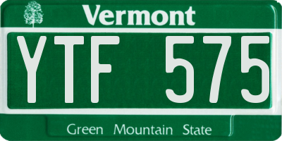 VT license plate YTF575