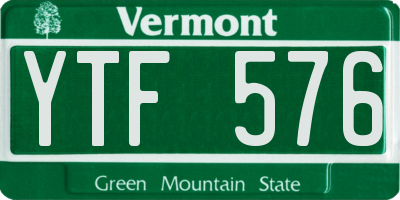 VT license plate YTF576