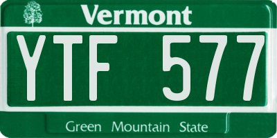 VT license plate YTF577