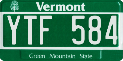 VT license plate YTF584