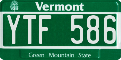 VT license plate YTF586