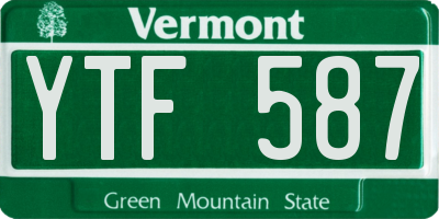 VT license plate YTF587