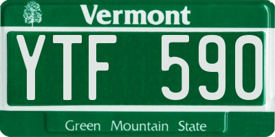 VT license plate YTF590
