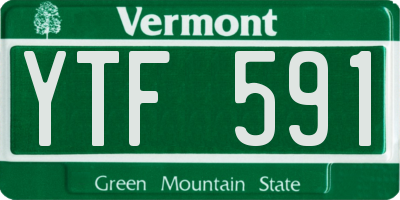 VT license plate YTF591