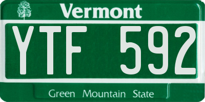 VT license plate YTF592