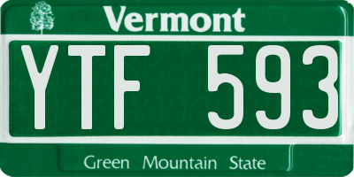 VT license plate YTF593