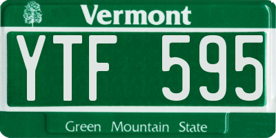 VT license plate YTF595