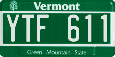 VT license plate YTF611