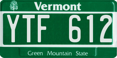 VT license plate YTF612