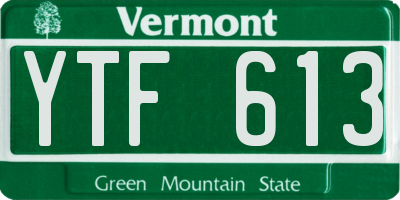 VT license plate YTF613