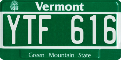 VT license plate YTF616