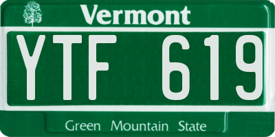 VT license plate YTF619