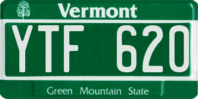 VT license plate YTF620