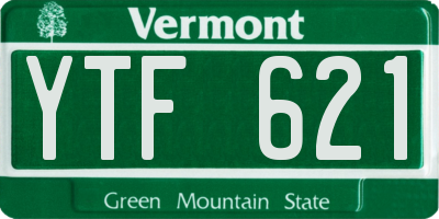 VT license plate YTF621