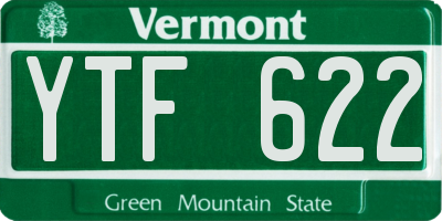 VT license plate YTF622