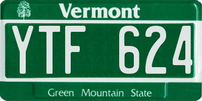 VT license plate YTF624