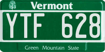 VT license plate YTF628