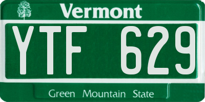 VT license plate YTF629