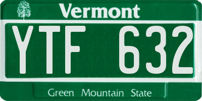 VT license plate YTF632