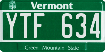 VT license plate YTF634