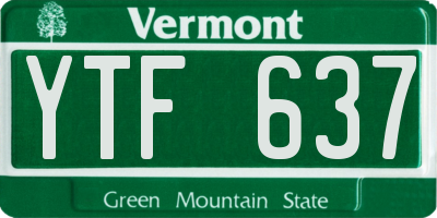 VT license plate YTF637