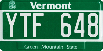 VT license plate YTF648