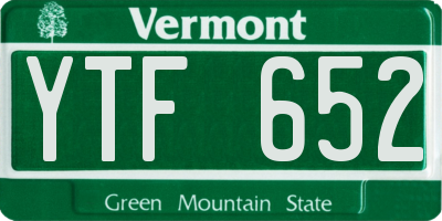 VT license plate YTF652