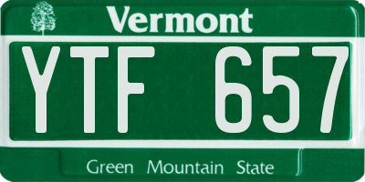 VT license plate YTF657