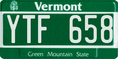 VT license plate YTF658