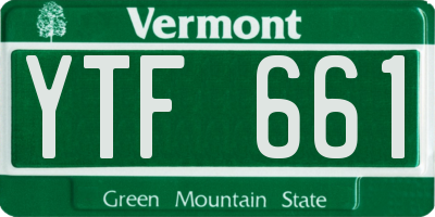 VT license plate YTF661