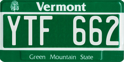 VT license plate YTF662