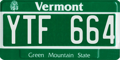 VT license plate YTF664