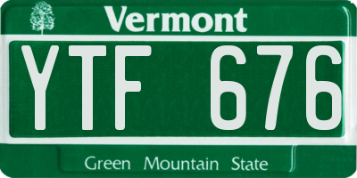 VT license plate YTF676