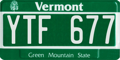 VT license plate YTF677