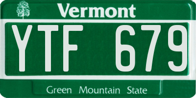 VT license plate YTF679