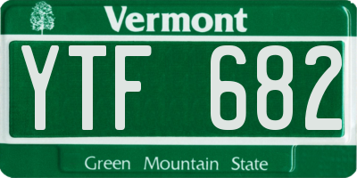 VT license plate YTF682